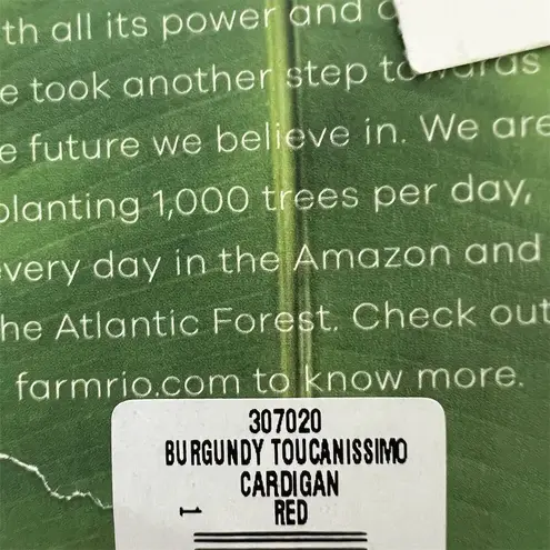 Farm Rio Women's Burgundy Toucanissimo Cardigan Sweater Red Size L
