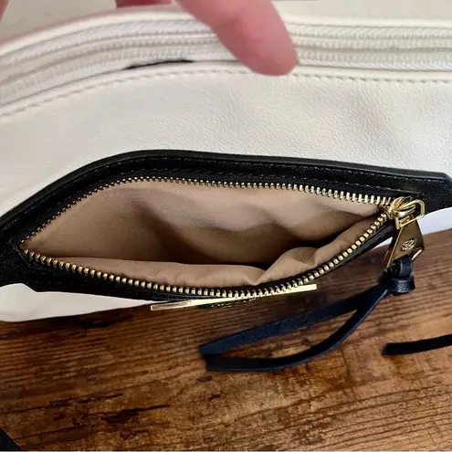 Nicole Miller Multi Zipper Pocket Purse Black and White Crossbody Capsule