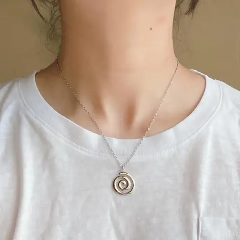 Handmade fully stainless steel spiral swirl uzumaki funky boho grunge style necklace🌀