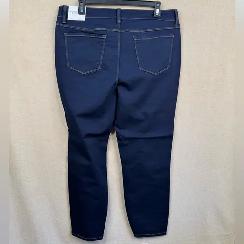 Workshop Republic Clothing WORKSHOP Republic Jeans Sz 14 Dark Blue Skinny Ankle Stretch Contrast Stitching