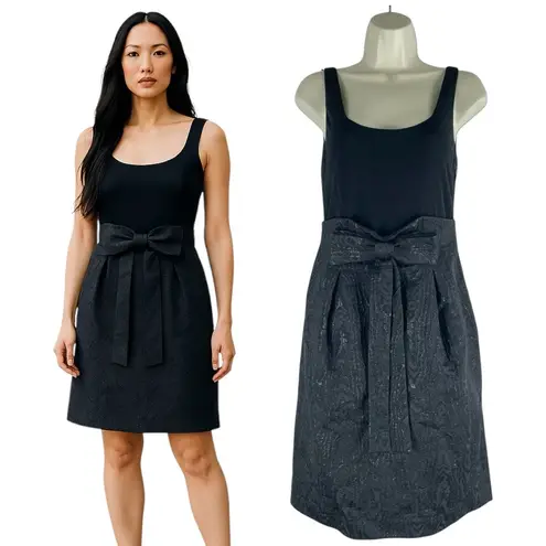 Rickie Freeman Teri Jon Double Bow Front Mini Cocktail Dress Black Size 2