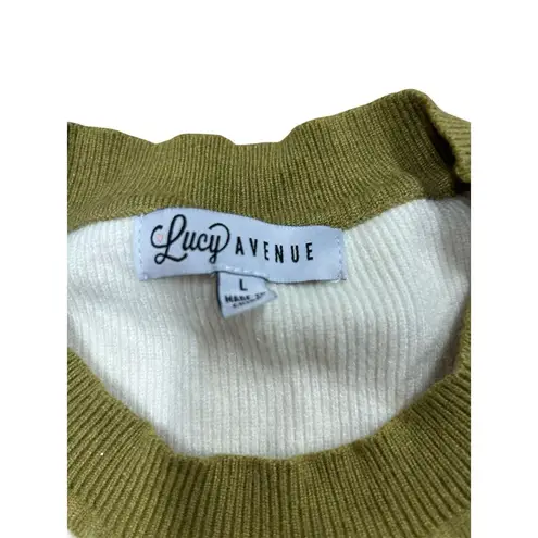 Polagram Lucy Avenue Women's Color Block Short Sleeve Pullover Sweater Size L