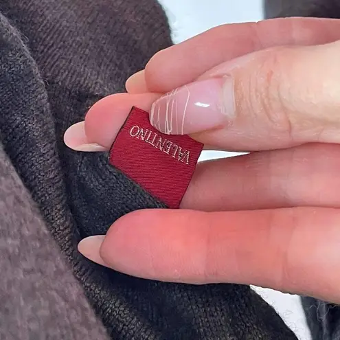 Valentino Jeans Wool Blend V Neck Grandpa Pullover Sweater IT Size 56 Gray