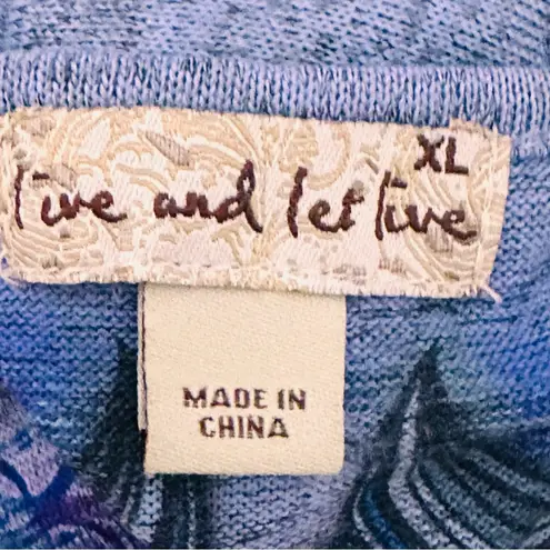 Live and let live Blue & Purple Printed Embellished Long Sleeve Top Women's