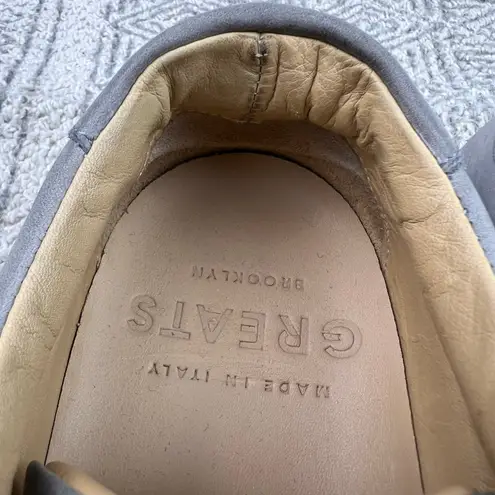 GREATS Royale Court Sneakers Gray Nubuck Leather Minimalist Low Top Casual Shoes Size 8.5