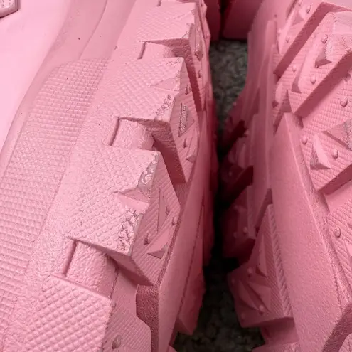 Liliana Pink Chunky Platform Loafers By Women Size 7 Shiny Shade of Pink Slip On