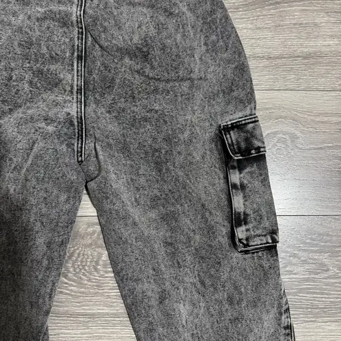 American Bazi Women Black Gray High Rise Cargo Tappered Jeans Size S