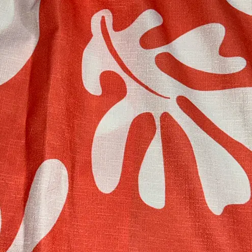 Runaway MATELO button up shirt white and coral size large Orange