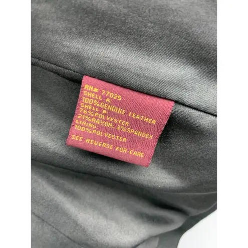 Halston Womens Black Leather Jacket Size S