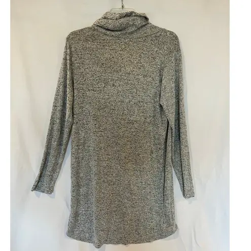 Nine Britton Cowl Neck Hacci Knit Dress Women's L Gray Long Sleeve Short Dress