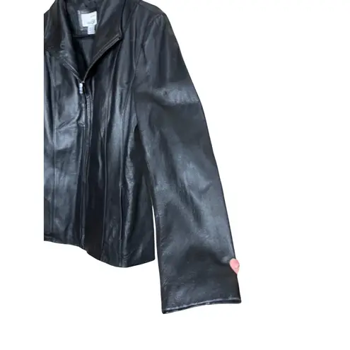 East 5th Vintage Black Genuine Leather Zipper Front Jacket Women's Medium