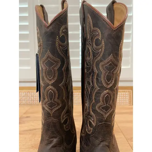 Shyanne Womens Jesse Performance Western Boots Brown Leather Sz 7 NWT Square Toe