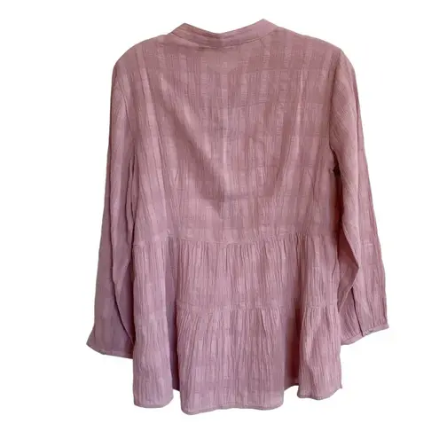 Soft Surroundings Gloria Gauze Long Tunic Top - Lilac XS EUC