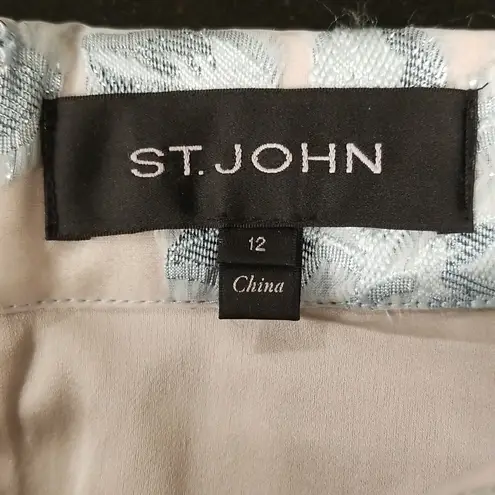 St. John ππ Formal High Waisted Jacquard Floral Embroidered Ball Skirt 10 NWOT