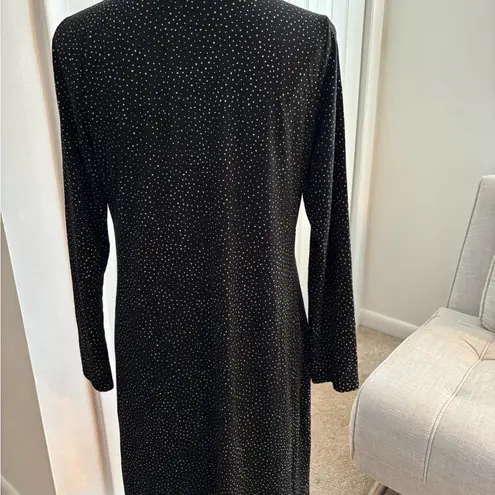 J. Jill Black & White Long Sleeve Dress with Polka Dots Size Small