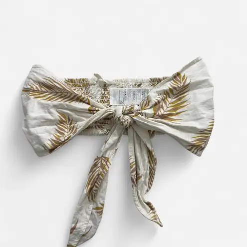 Faithfull the Brand BillabongxSincerely Jules Sincerely Yours Cream Leaf Print Tie-Front Bandeau Top