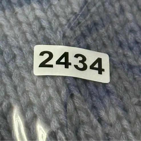 White + Warren Women’s M Blue Cotton Sweater Knit Braided Front Open Cardigan Size M