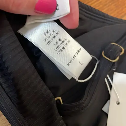 ANDIE Bikini Set Valencia Top Bikini Bottom Rib Black size Large NWT