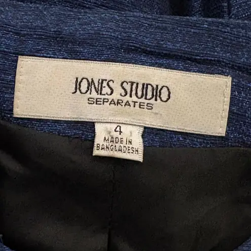 Jones Studio  Separates Blue Blazer Woman's 4 Black Buttons Career Corpcore Party