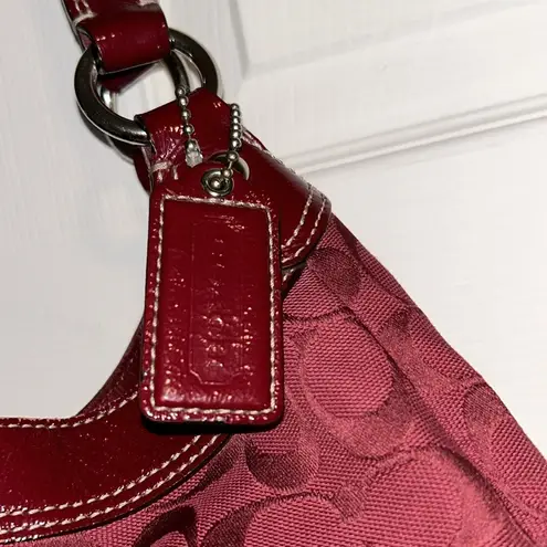 Coach  Soho Signature Large Hobo Bag Crimson Red