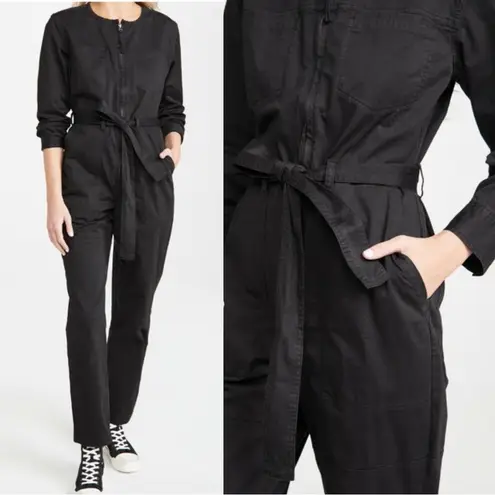 Alex Mill • Jo Belted Jumpsuit black twill utility boilersuit coverall tie waist