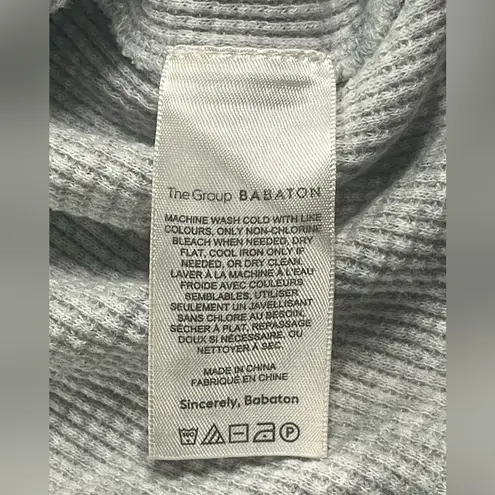 The Group Babaton Ribbed Knit Waffle Turtleneck Cropped Sweater Top Gray Size 2