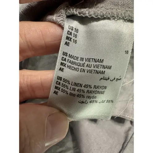 ON 34TH NWT Linen Blend Belted Paperbag High Waist Ankle Pants Lavender Size 16 Purple