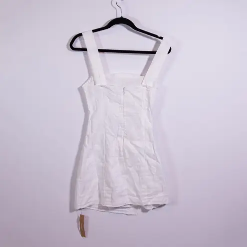 NEW Reformation Kerrigan Linen Lightweight Side Slit Square Neck Mini Dress 2 