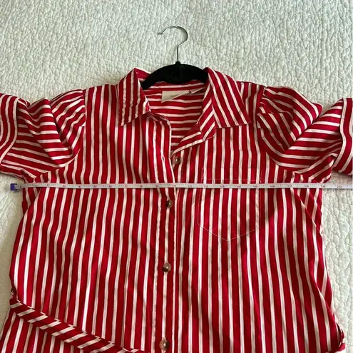 Maeve Anthropologie  Kiana Red and White Striped Shirt Midi Dress XS