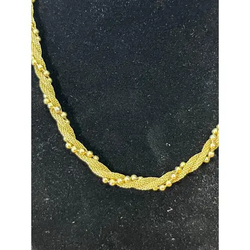 VTG Avon Gold Tone Twist Chain Beaded Necklace Old Money Regency