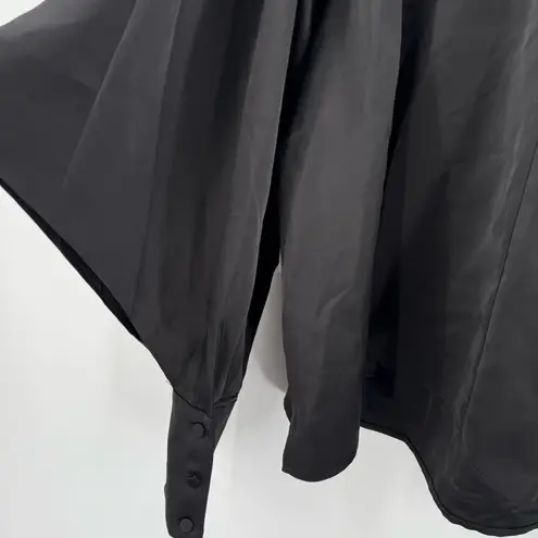 Eloquii Blouse Size 22 NWT Satin Drape Neck Black Plus Curvy Cocktail Office Top