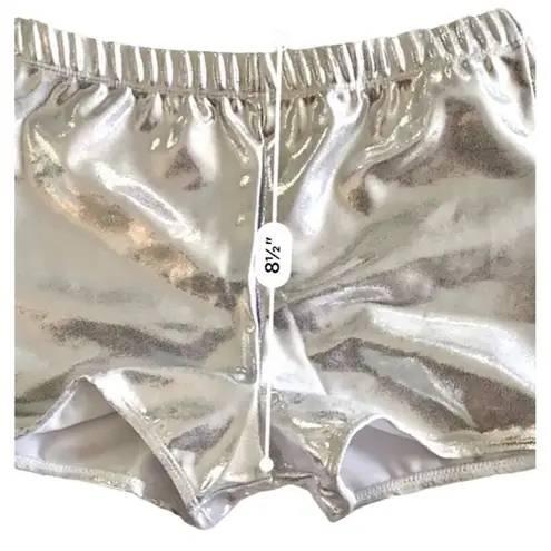 Pizazz Silver Metallic Cheer Dance Pants Briefs Trunks Bloomers Shorts Size M Size M