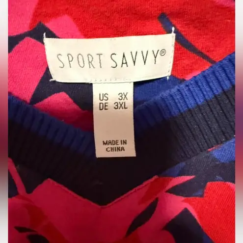Sports Savvy Hot Pink & Royal Blue Floral pattern v