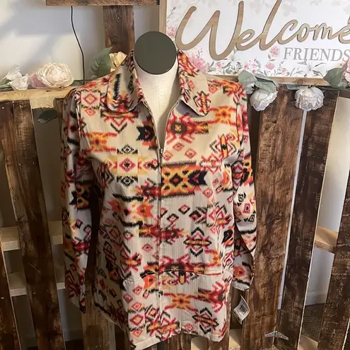 Breckenridge Aztec Print woman’s plus khaki red painted desert Jacket Size 1X