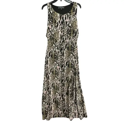 For Love & Lemons Y2K Maxi Dress M Black Pink Leopard Sleeveless Boho Mob Wife Size M