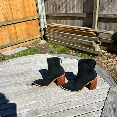 Steven By Steve Madden Nara Stacked Heel Sock Bootie in Black Size 5.5 - Image 4