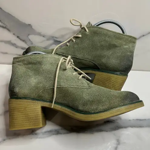 Coconuts by Matisse Womens Green Suede Low Heel Chukka Ankle Boots Sz 8 Festival