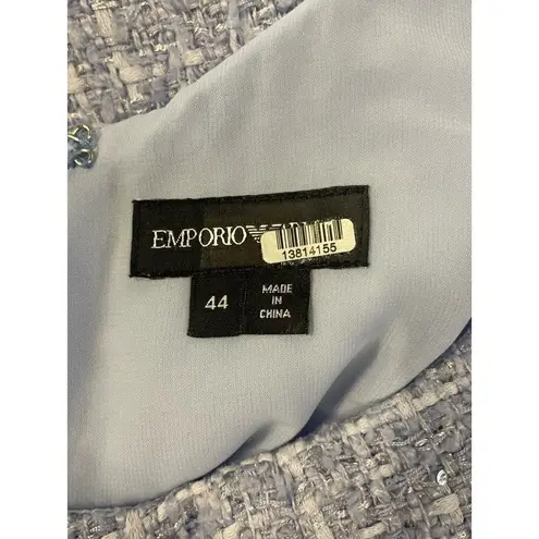 Emporio Armani Sleeveless Tweed Dress Blue Womens Size IT 44 US 8