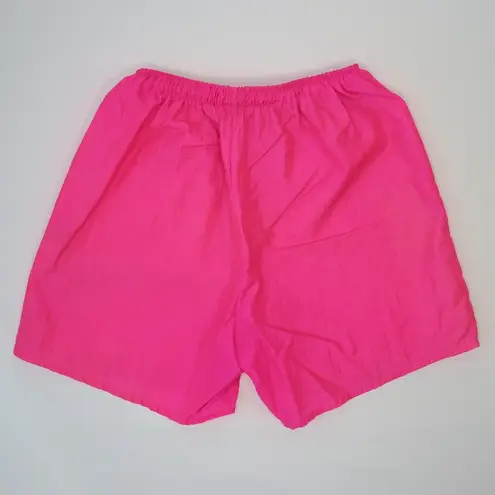Vintage 80s Hot Pink Windbreaker Nylon Soccer Shorts Size M