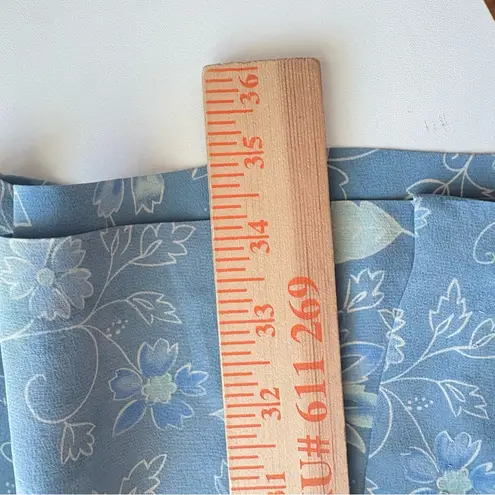 Coldwater Creek Blue Midi Pencil Skirt with Slit 100% silk