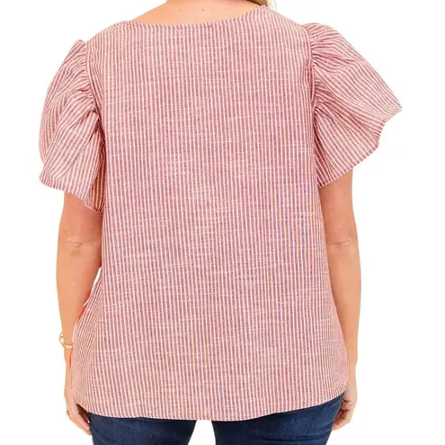 CES FEMME Contrast Polka Dot Blouse Top in Burnt Orange Size 3X New w/o Tag
