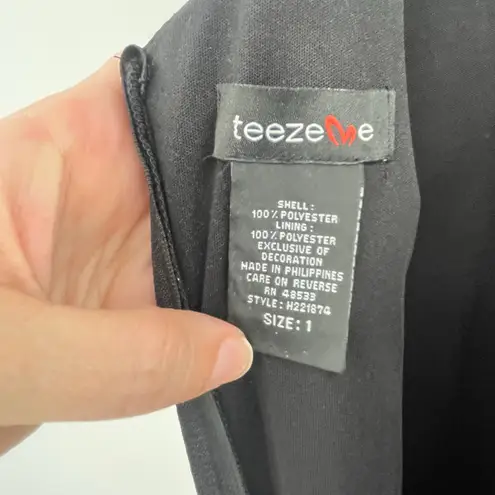 Teeze Me Y2K Whimsigoth Y2K Dress Sz 1 Pearls Collar Cutout Rhinestone Witchy