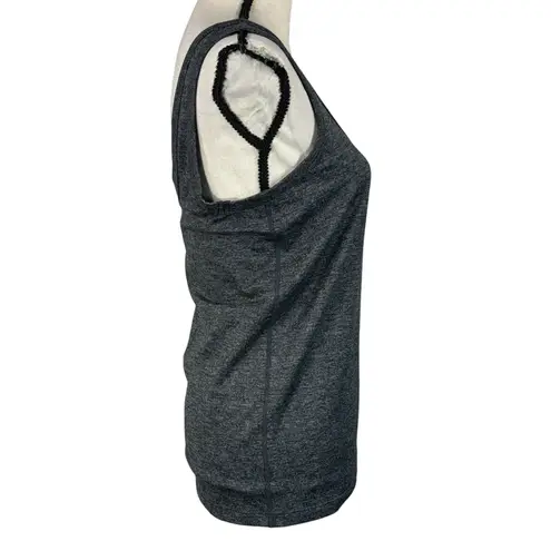 prAna Medium Zawn Fitted Tank Top Herringbone Scoop Neck Stretch Charcoal Marled