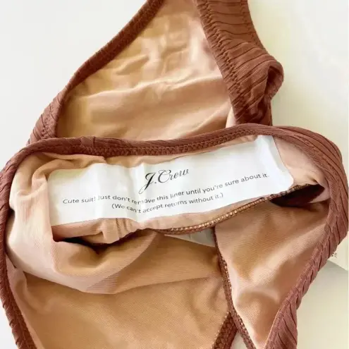 J.Crew  Wide Rib hipster full coverage bikini bottom Appalachian Brown Small NWT thumbnail 5