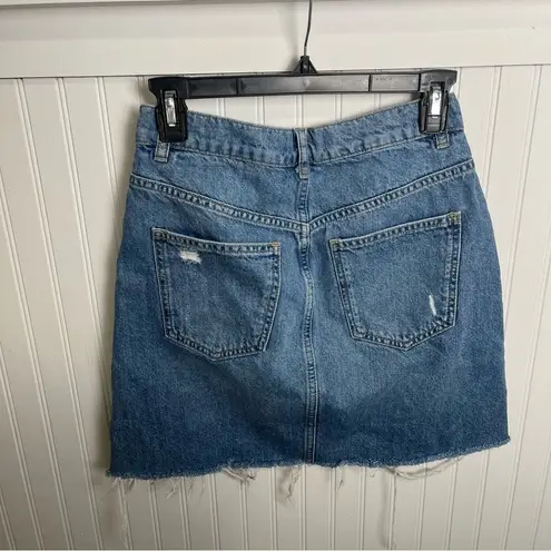 We The Free Free People  Denim Mini Skirt Size 26 Hallie Distressed BIN2