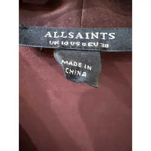 ALL SAINTS Abi Long Sleeve Draped Wrap Over Top (new Size 6