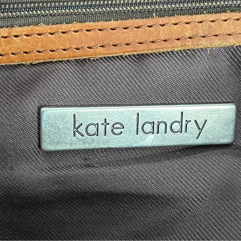 Kate Landry Two Toned Brown Leather Hobo Handbag Shoulder Bag Purse