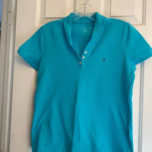 Tommy Hilfiger  Aqua Blue Short-Sleeved Polo Shirt S