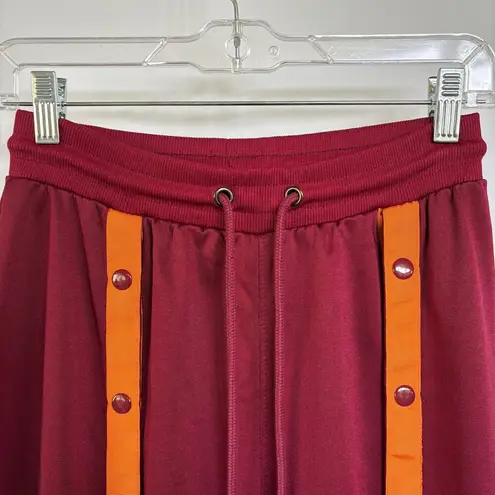 Missguided Streetwear Basketball Burgundy Red Athleisure Snap Front Pants Sz 4