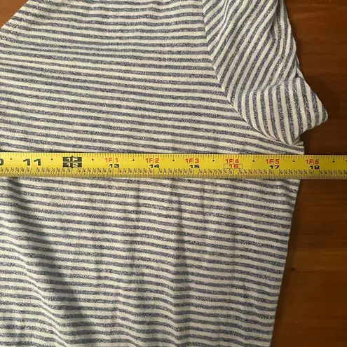 Rachel Zoe  Short Sleeve Women's V-Neck Blue White Stripe Cutout T-Shirt Medium